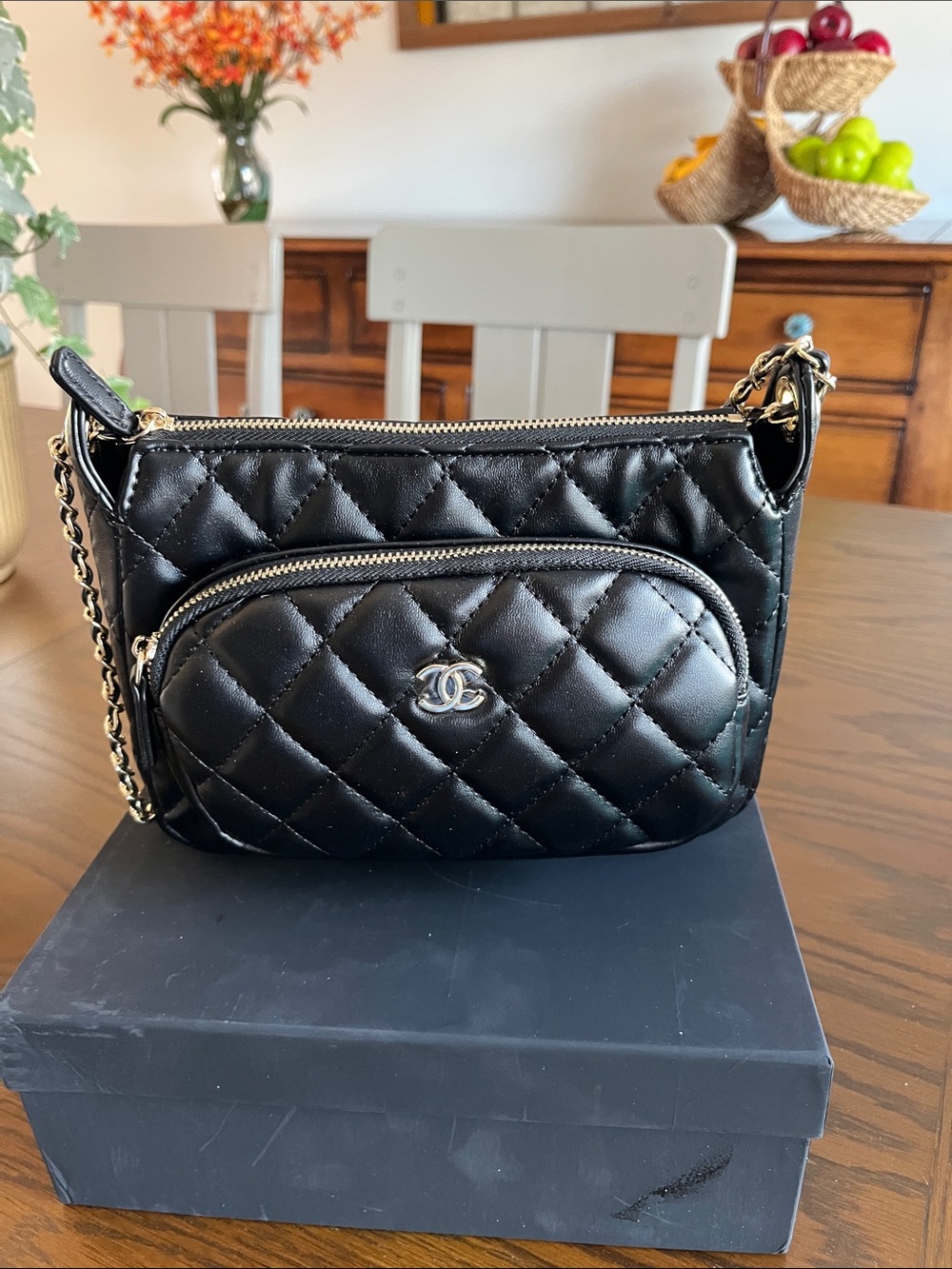 Chanel Makeup Line Black Quilted Crossbody Bag - Picture 10 of 14